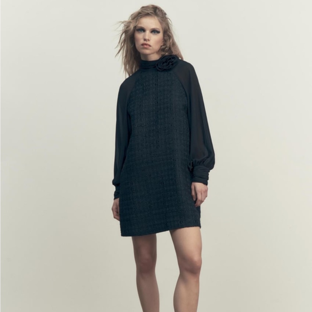 Zara Black Long Sleeve Dress